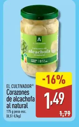 ALDI EL CULTIVADOR Corazones de alcachofa al natural oferta