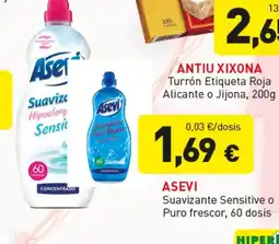 Hiperber ASEVI Suavizante Sensitive o Puro frescor, 60 dosis oferta