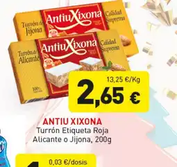 Hiperber ANTIU XIXONA Turrón Etiqueta Roja Alicante o Jijona oferta