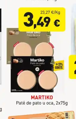 Hiperber MARTIKO Paté de pato u oca oferta