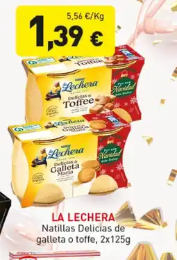 Hiperber LA LECHERA Natillas Delicias de galleta o toffe oferta
