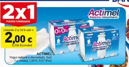Hiperber ACTIMEL Yogur natural o desnatado oferta