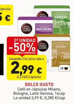 Hiperber DOLCE GUSTO Café en cápsulas Milano, Bologna, Latte Genova oferta