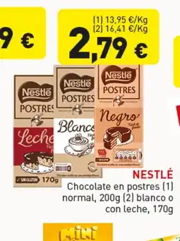 Hiperber NESTLÉ Chocolate en postres normal blanco o con leche oferta