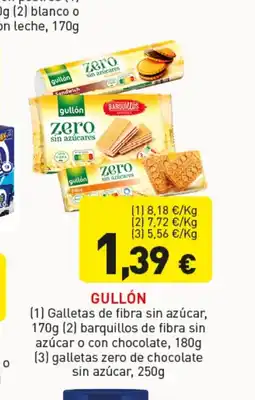 Hiperber GULLÓN Galletas de fibra sin azúcar, barquillos de fibra sin azúcar o con chocolate, galletas zero de chocolate sin azúcar oferta