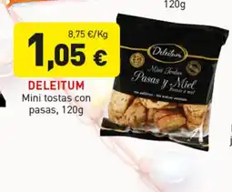 Hiperber DELEITUM Mini tostas con pasas oferta