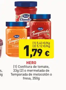 Hiperber HERO Confitura de tomate o mermelada de Temporada de melocoton o fresa oferta