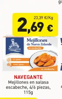 Hiperber NAVEGANTE Mejillones en salasa escabeche, 4/6 piezas oferta
