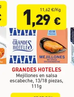 Hiperber GRANDES HOTELES Mejillones en salsa escabeche, 13/18 piezas oferta