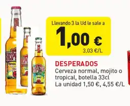 Hiperber DESPERADOS Cerveza normal, mojito o tropical oferta
