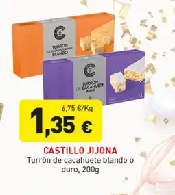 Hiperber CASTILLO JIJONA Turrón de cacahuete blando o duro oferta