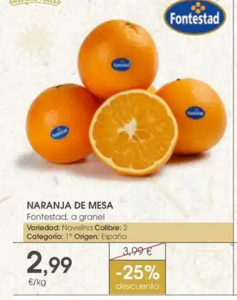 Supermercados Plaza Naranja de mesa oferta