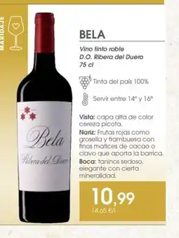 Supermercados Plaza BELA Vino tinto roble D.O. Ribera del Duero oferta