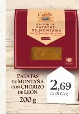Supermercados Plaza Patatas de montaña con chorizo de león oferta