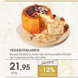 Supermercados Plaza VEGASOTUELAMOS Queso Diablo curado de leche pasteurizada de oveja picante, al corte oferta