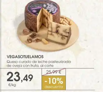 Supermercados Plaza VEGASOTUELAMOS Queso curado de leche pasteurizada de oveja con trufa, al corte oferta