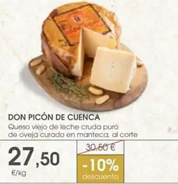 Supermercados Plaza DON PICÓN DE CUENCA Queso viejo de leche cruda puro de oveja curado en manteca, al corte oferta
