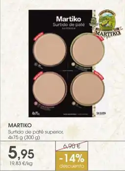 Supermercados Plaza MARTIKO Surtido de paté superior oferta