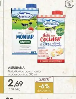 Supermercados Plaza ASTURIANA Nata líquida para montar o para cocinar oferta