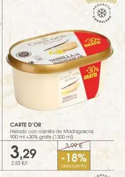 Supermercados Plaza CARTE D'OR Helado con vainilla de Madagascar oferta