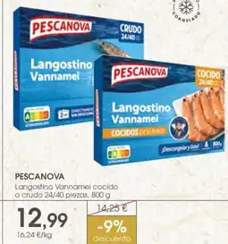 Supermercados Plaza PESCANOVA Langostino Vannamei cocido o crudo 24/40 piezas oferta