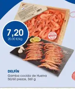 Supermercados Plaza DELFÍN DELFÍN Gamba cocida de Huelva 50/60 piezas oferta