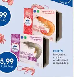 Supermercados Plaza DELFÍN Langostino cocido o crudo 30/40 piezas oferta