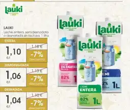 Supermercados Plaza LAUKI Leche entera, semidesnadata o desnatada sin lactosa oferta