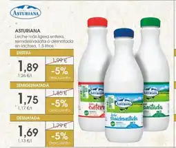 Supermercados Plaza ASTURIANA Leche más ligera entera, semidesnadata o desnatada sin lactosa oferta
