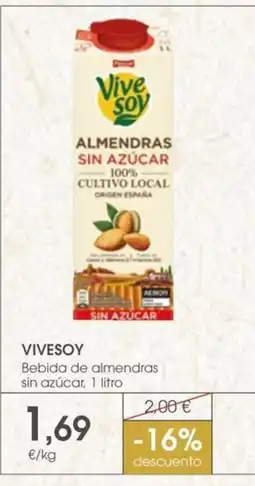 Supermercados Plaza VIVESOY Bebida de almendras sin azúcar oferta
