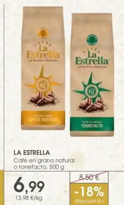 Supermercados Plaza LA ESTRELLA Café en grano natural o torrefacto oferta