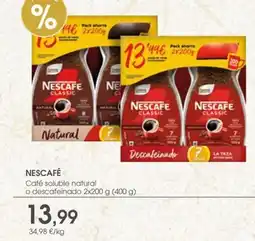 Supermercados Plaza NESCAFÉ Café soluble natural o descafeinado oferta