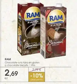 Supermercados Plaza RAM Chocolate a la taza sin gluten o chocolate biscuits oferta