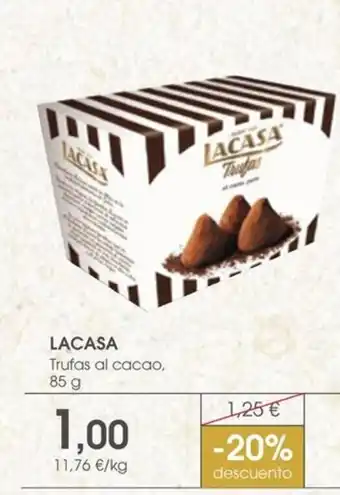 Supermercados Plaza LACASA Trufas al cacao oferta