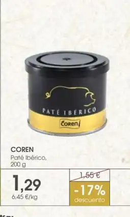 Supermercados Plaza COREN Paté Ibérico oferta