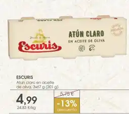 Supermercados Plaza ESCURIS Atun claro en aceite de oliva oferta