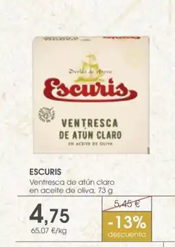 Supermercados Plaza ESCURIS Ventresca de atún claro en aceite de oliva oferta