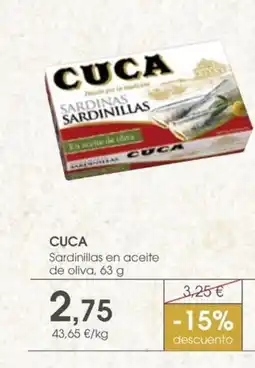 Supermercados Plaza CUCA Sardinillas en aceite de oliva oferta