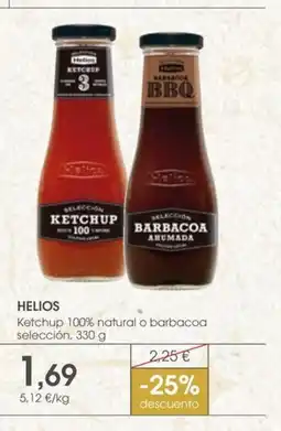 Supermercados Plaza HELIOS Ketchup 100% natural o barbacoa selección oferta