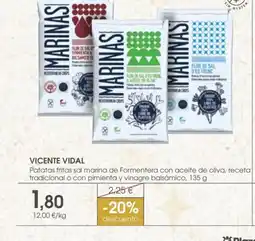 Supermercados Plaza VICENTE VIDAL Patatas fritas sal marina de Formentera con aceite de oliva oferta