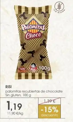 Supermercados Plaza RISI palomitas recubiertas de chocolate Sin gluten oferta