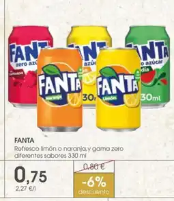 Supermercados Plaza FANTA Refresco limón o naranja, y gama zero diferentes sabores oferta