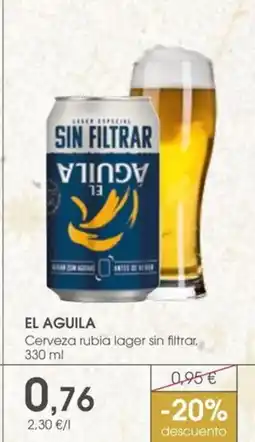 Supermercados Plaza EL AGUILA Cerveza rubia lager sin filtrar oferta