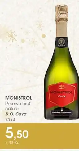Supermercados Plaza MONISTROL Reserva brut nature D.O. Cava oferta