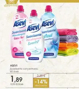 Supermercados Plaza ASEVI Suavizante concentrado 60 dosis oferta