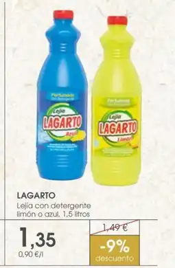 Supermercados Plaza LAGARTO Lejía con detergente limón o azul oferta
