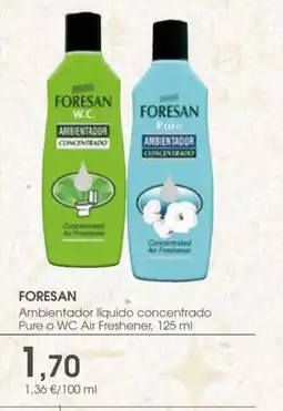 Supermercados Plaza FORESAN Ambientador líquido concentrado Pure o WC Air Freshener oferta