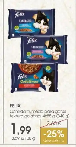 Supermercados Plaza FELIX Comida humeda para gatos textura gelatina oferta