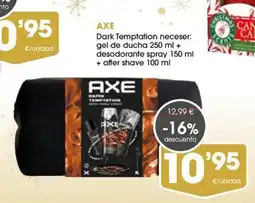 Supermercados Plaza AXE Dark Temptation neceser: gel de ducha + desodorante spray + after shave oferta