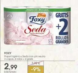 Supermercados Plaza FOXY Papel higiénico Seda con pH neutro oferta